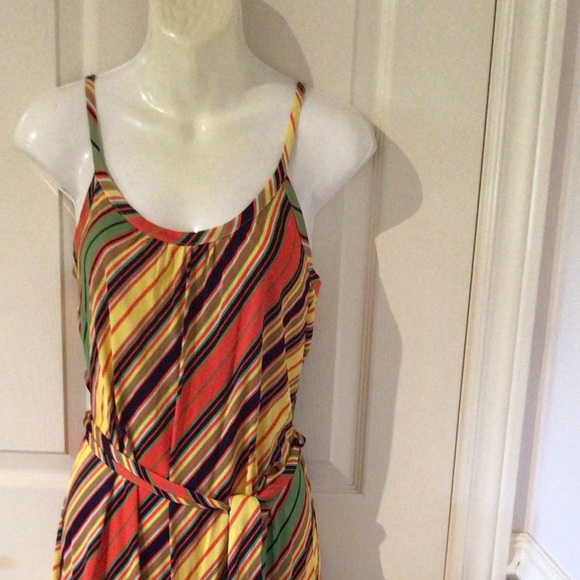 ⬇️Price Drop⬇️🇨🇦Molyclaire Vintage spaghetti strap diagonal striped maxi dress🇨🇦 - Picture 2 of 5